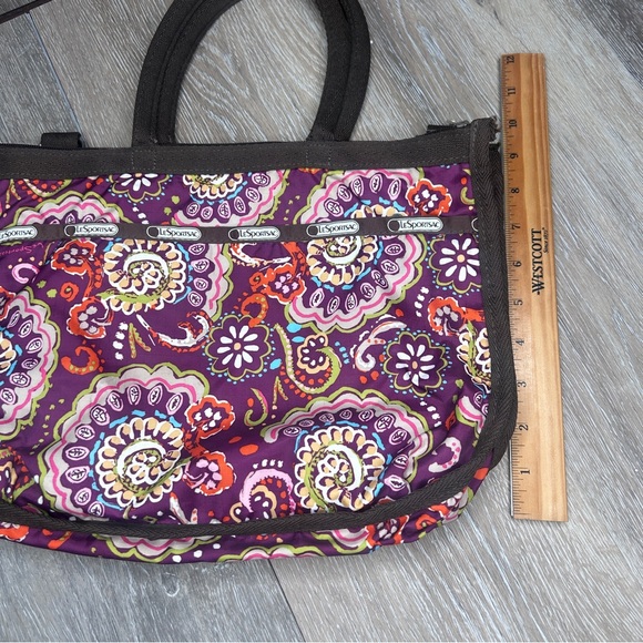 LeSportsac Floral Paisley Tote Bag- Multi-Color Nylon Shoulder Purse - Picture 16 of 16